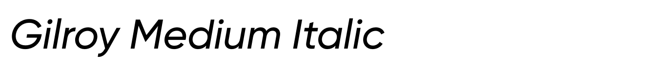 Gilroy Medium Italic